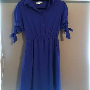 Blue Half Button Dress